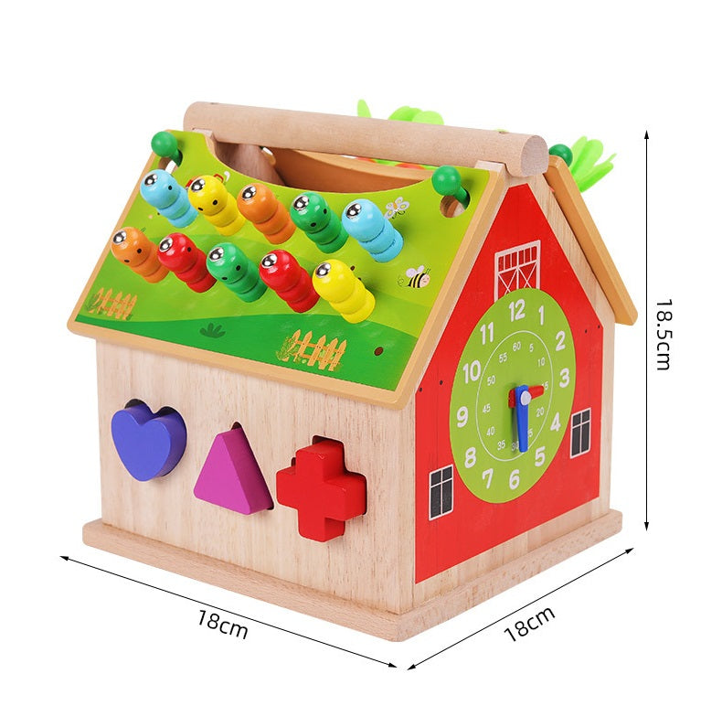 Montessori Multi Activities Geomatric Shape Sorting Box Toddler Fine Motor Skill  Wooden Toy