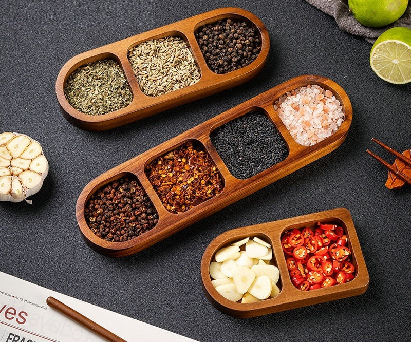 Kids Wooden 4 Compartment Sorting Tray  Loose Parts
