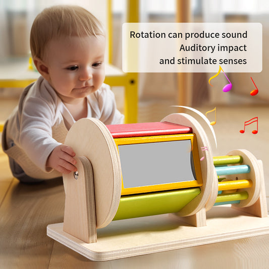 Montessori Toddler Double Spinning Drum Cylinder Mirror and Sound