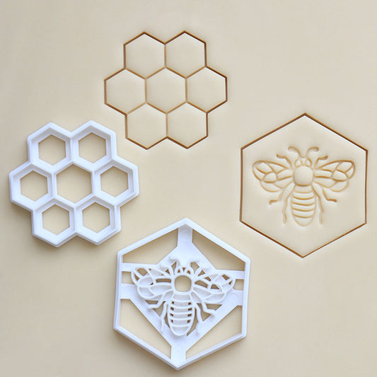 Cookie Play Dough Shape Stencil Bee Honey Comb pack