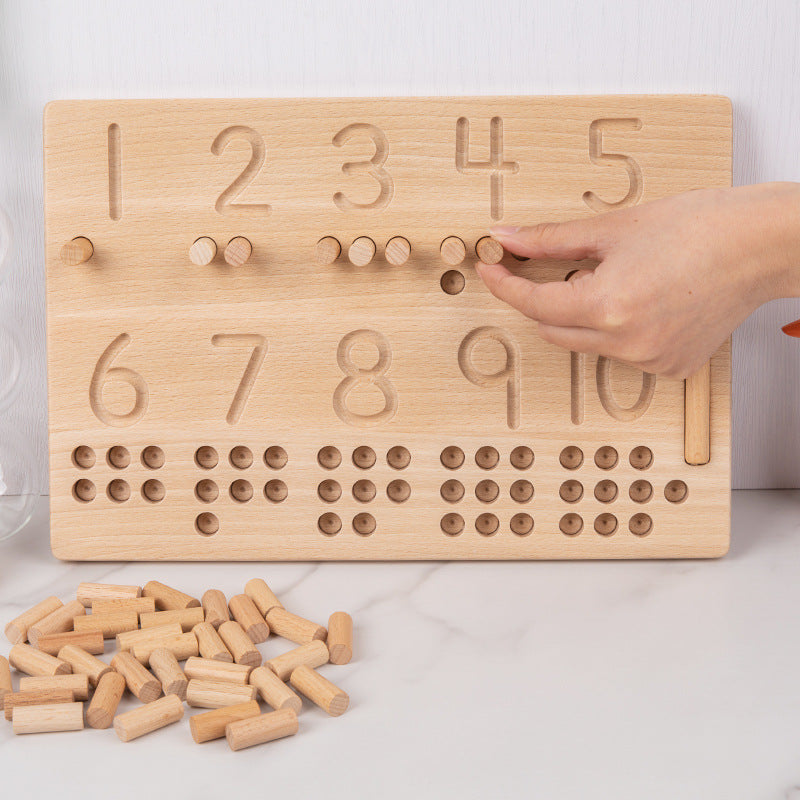 Montessori Number Counting Stick Pegs Boards With Tracing Pen