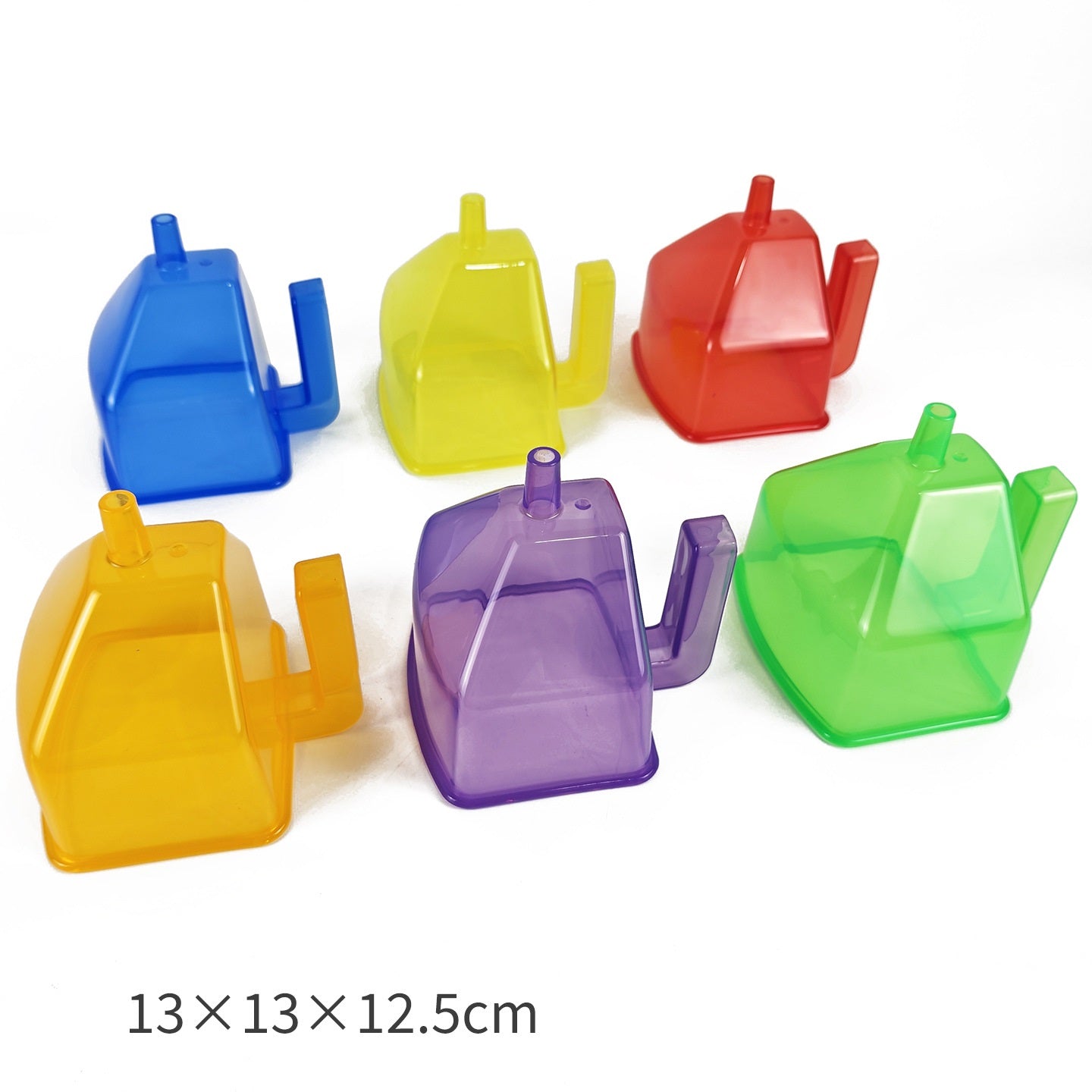 Rainbow Translucent Pouring Funnel Kids Messy Play Tool Set of 6