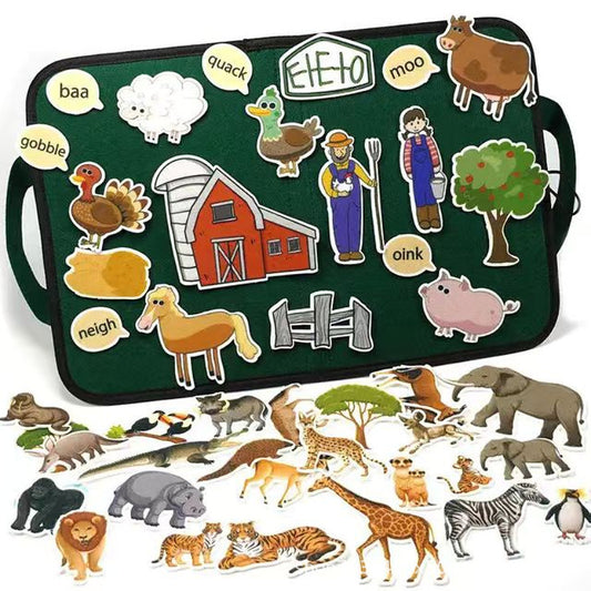 Portable Felt Farm and Animal Learning Skill Activities Learning Board