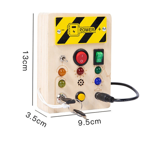 Portable Busy Board LED Flick Switches dials and Buttons Keys and Sound