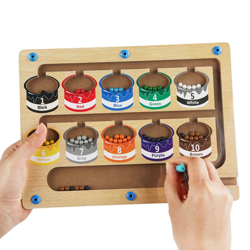 Magnetic Pen Sliding Colour Number Sorting Busy Board - HAPPY GUMNUT