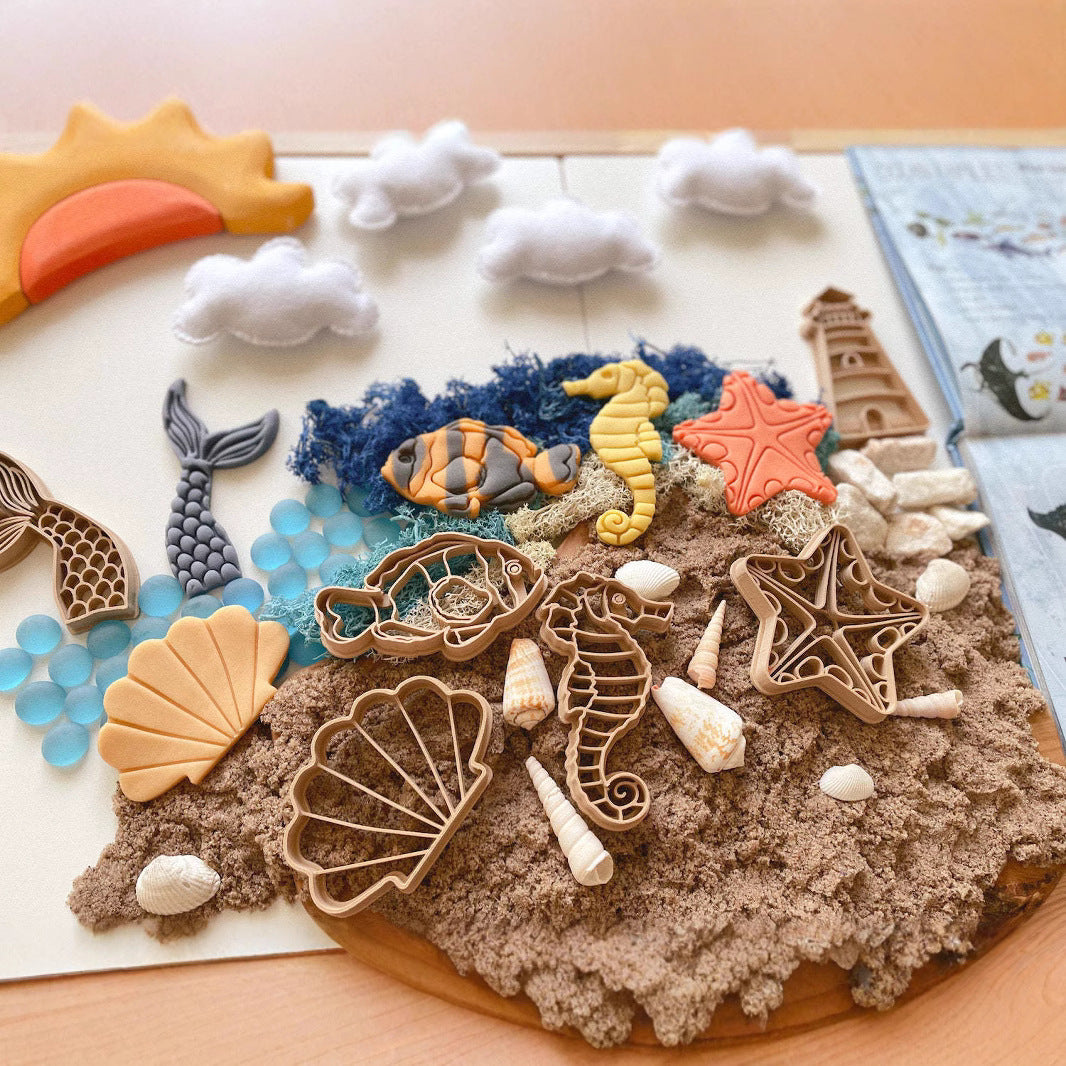 Cookie Play Dough Shape Stencil Construction Sea & Trees