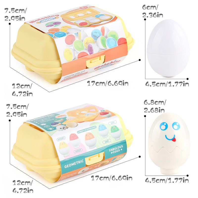 Hide & Squeak Eggs Colour Shape Sorting Matching Toy Eggs