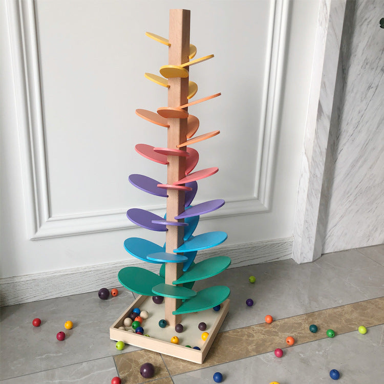 Large 72cm Musical Tree Wood Sounding Marble Run Toy !