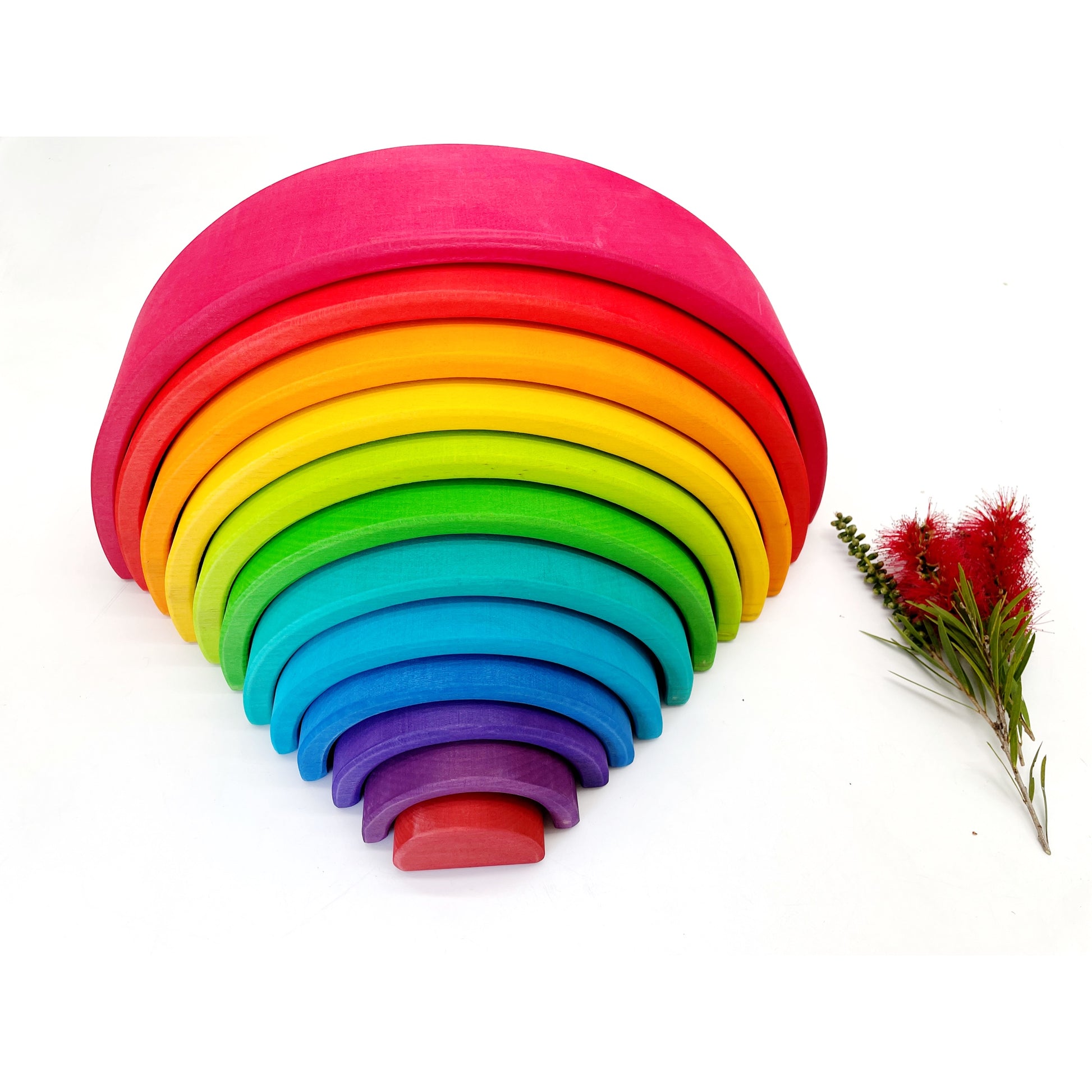 Large Wooden Rainbow Stacker Blocks - HAPPY GUMNUT