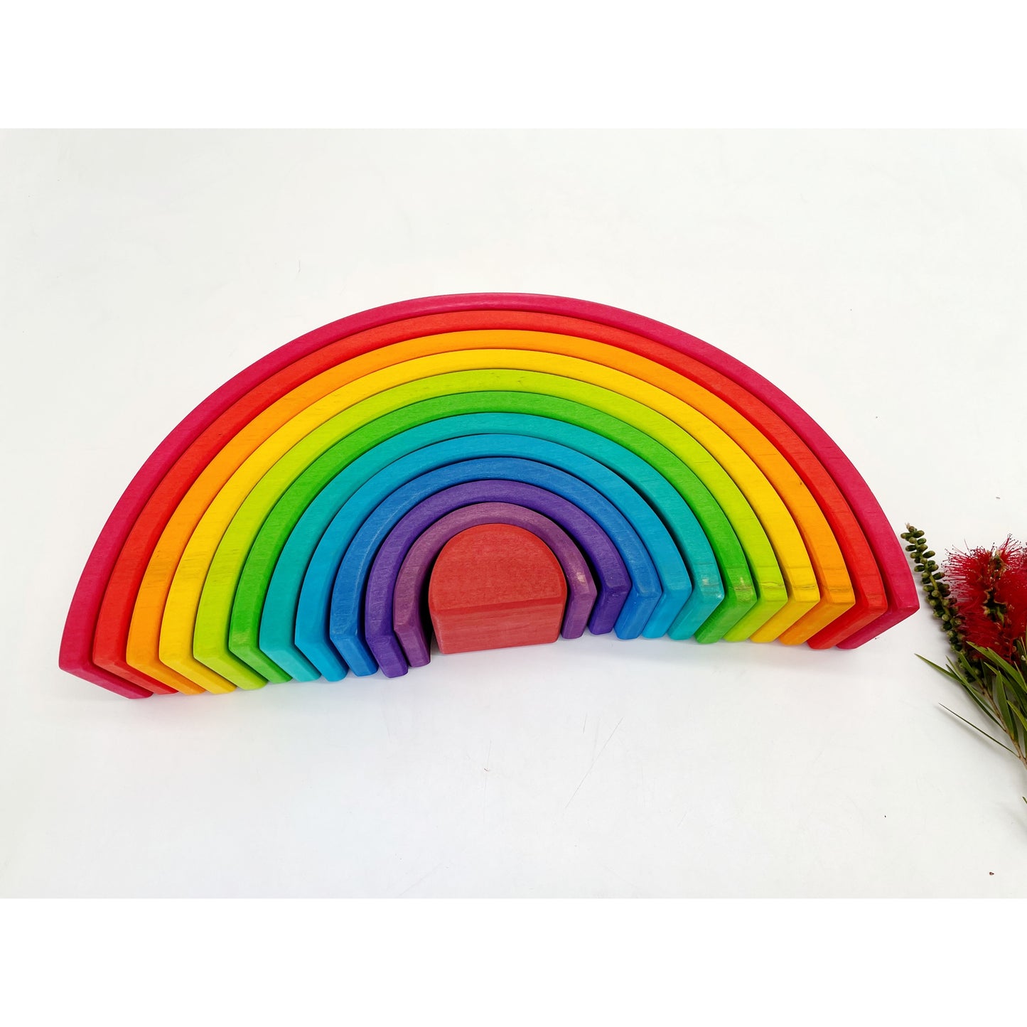 Large Wooden Rainbow Stacker Blocks - HAPPY GUMNUT