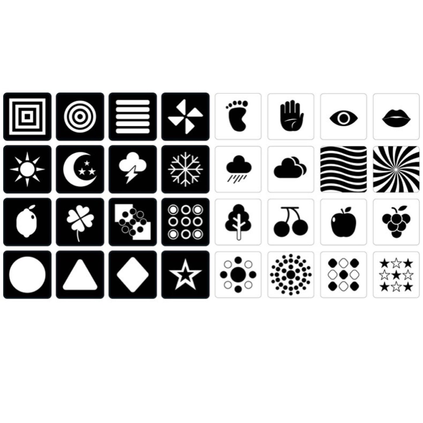 Montessori Baby Starter Kit Black White Ball, High Contrast Flash Cards, Sensory Brush 3in1 Bundle Set