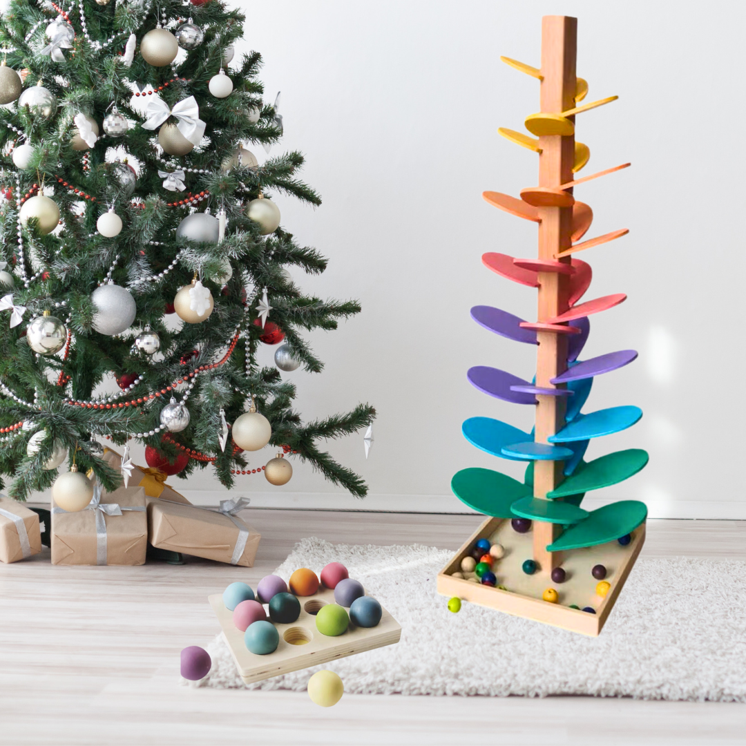 Large 72cm Musical Tree Wood Sounding Marble Run Toy !