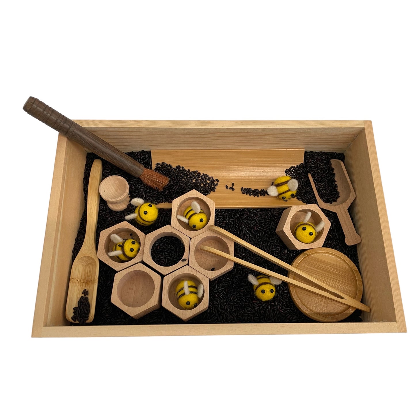 22 Piece Natural Sensory Beehive Sensory Bin Tool Kit - HAPPY GUMNUT