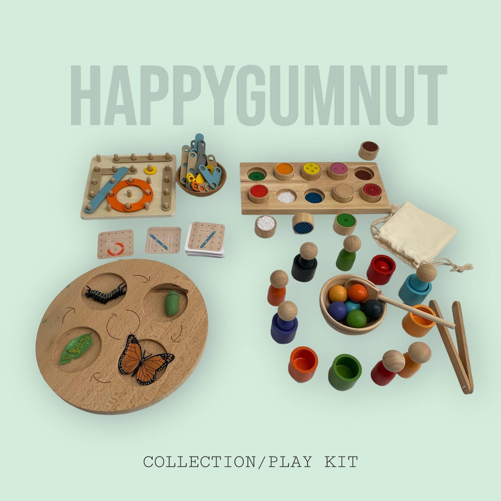 Montessori Wooden Toy Bundle K - HAPPY GUMNUT