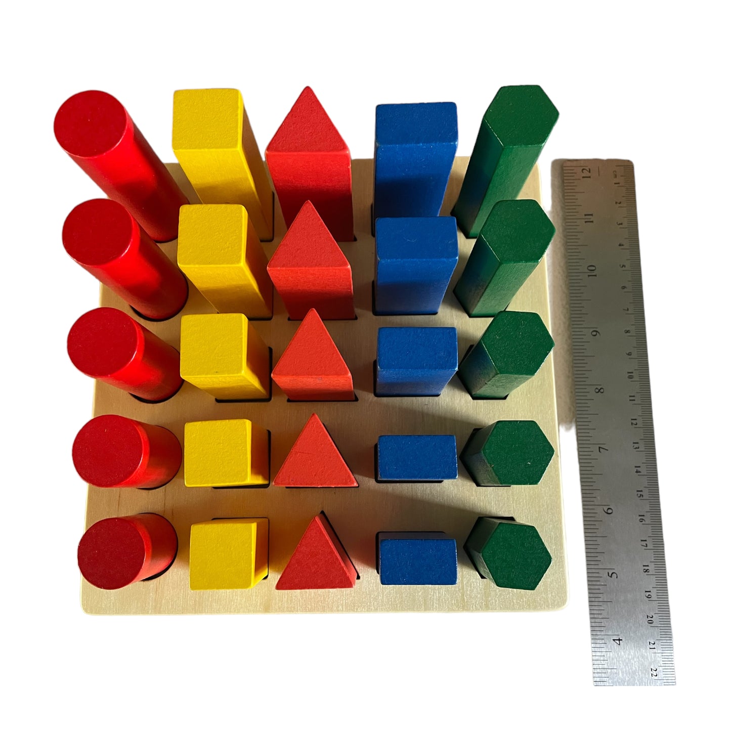 Large Montessori 3D Shape Ladder Geometric Colour Solid Shape Sorting Game