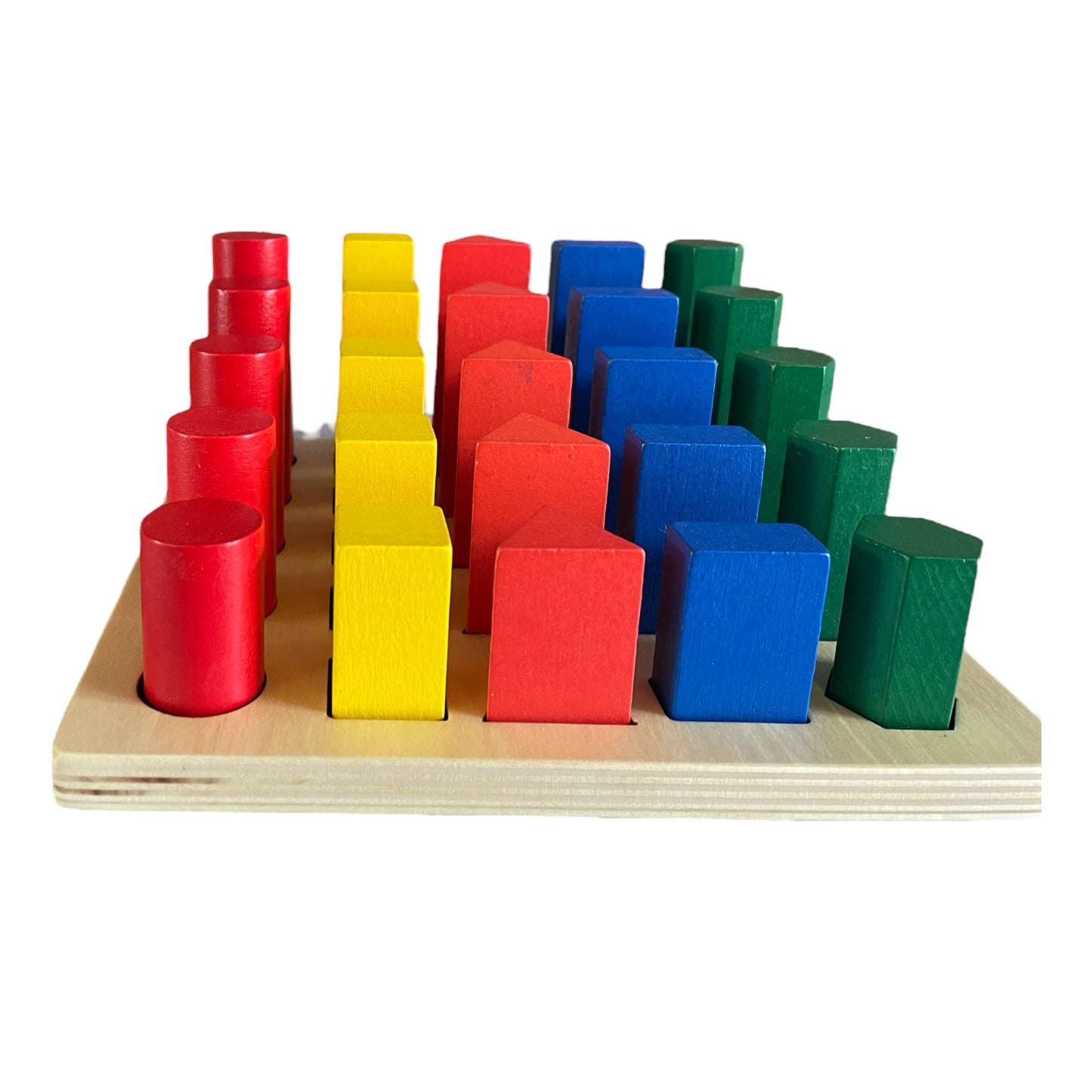 Large Montessori 3D Shape Ladder Geometric Colour Solid Shape Sorting Game