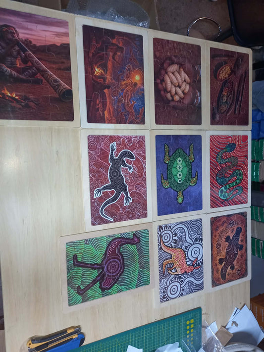 Australian Aboriginal Inspired Art Puzzles NAIDOC Week Childcare Learning Materials - HAPPY GUMNUT