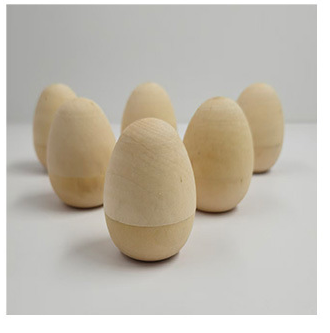 Wooden Natural Nesting Dolls Easter Eggs Loose Parts Two Styles