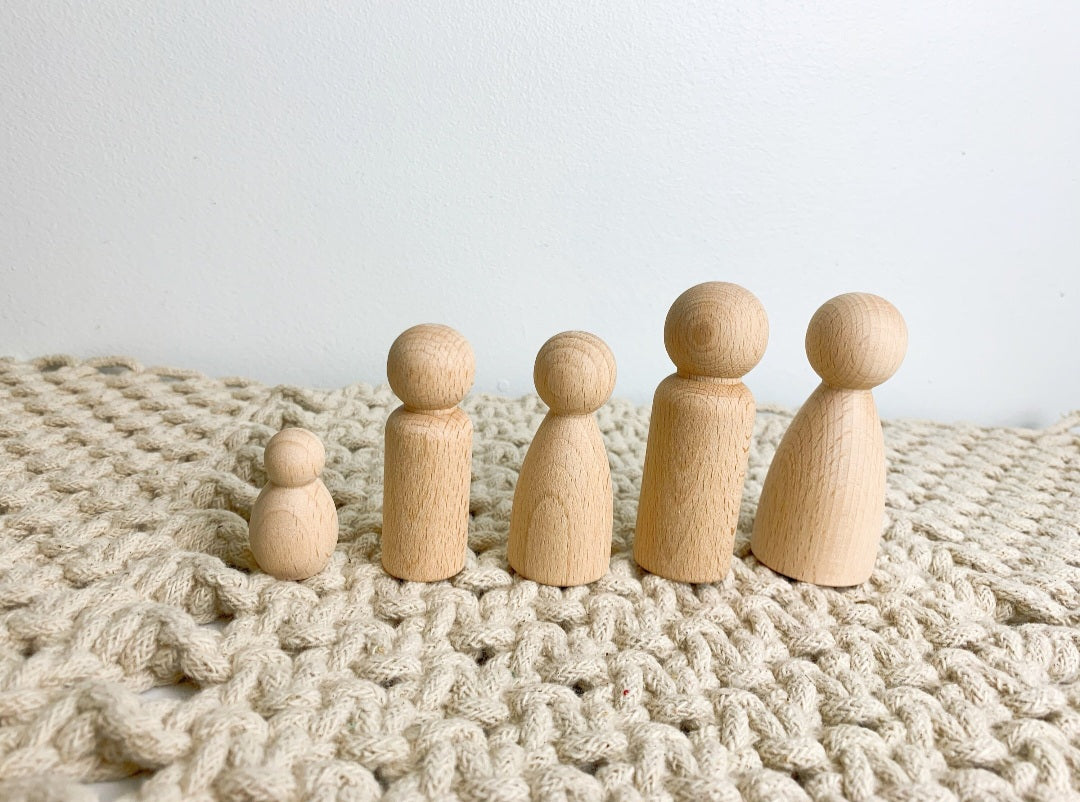 Family Set of 5 Loose Parts Father Mother Brother Sister Child