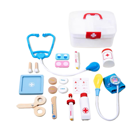 Kids Wooden Doctor Kit with Medical Bag