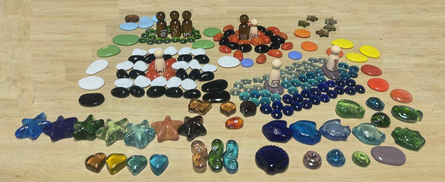 150+ pc Australian Aboriginal Inspired Ceramic and Glass loose Parts Open Play Mandala Play Set