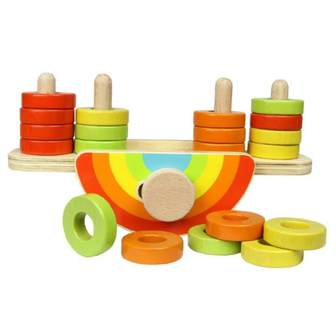 Wooden Balancing Seesaw Rainbow  Stackers