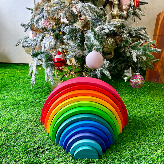 Large Rainbow Blocks stacker toy - HAPPY GUMNUT