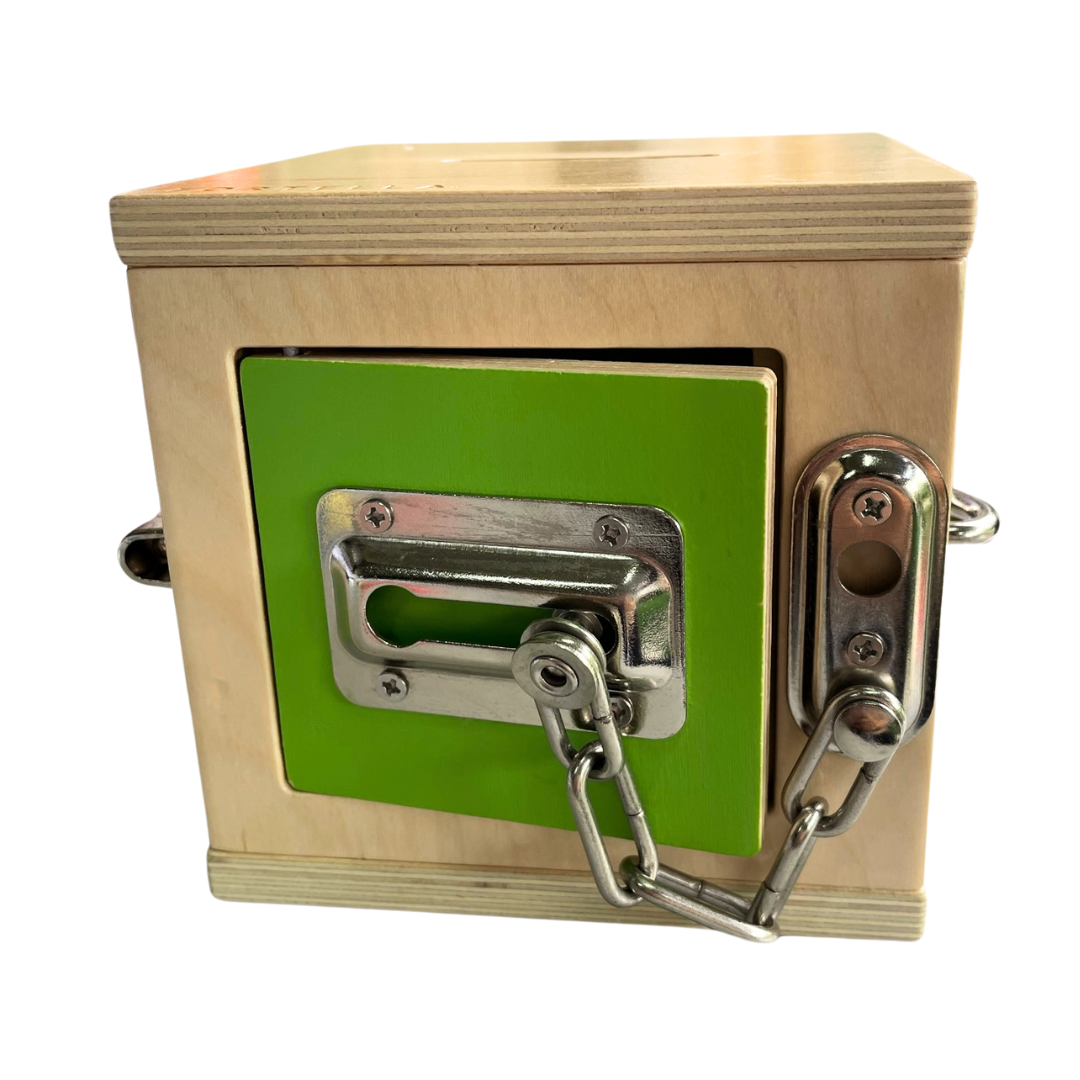 Montessori Mini Latch and Lock Box Stainless Latches  Kids Wooden Toy