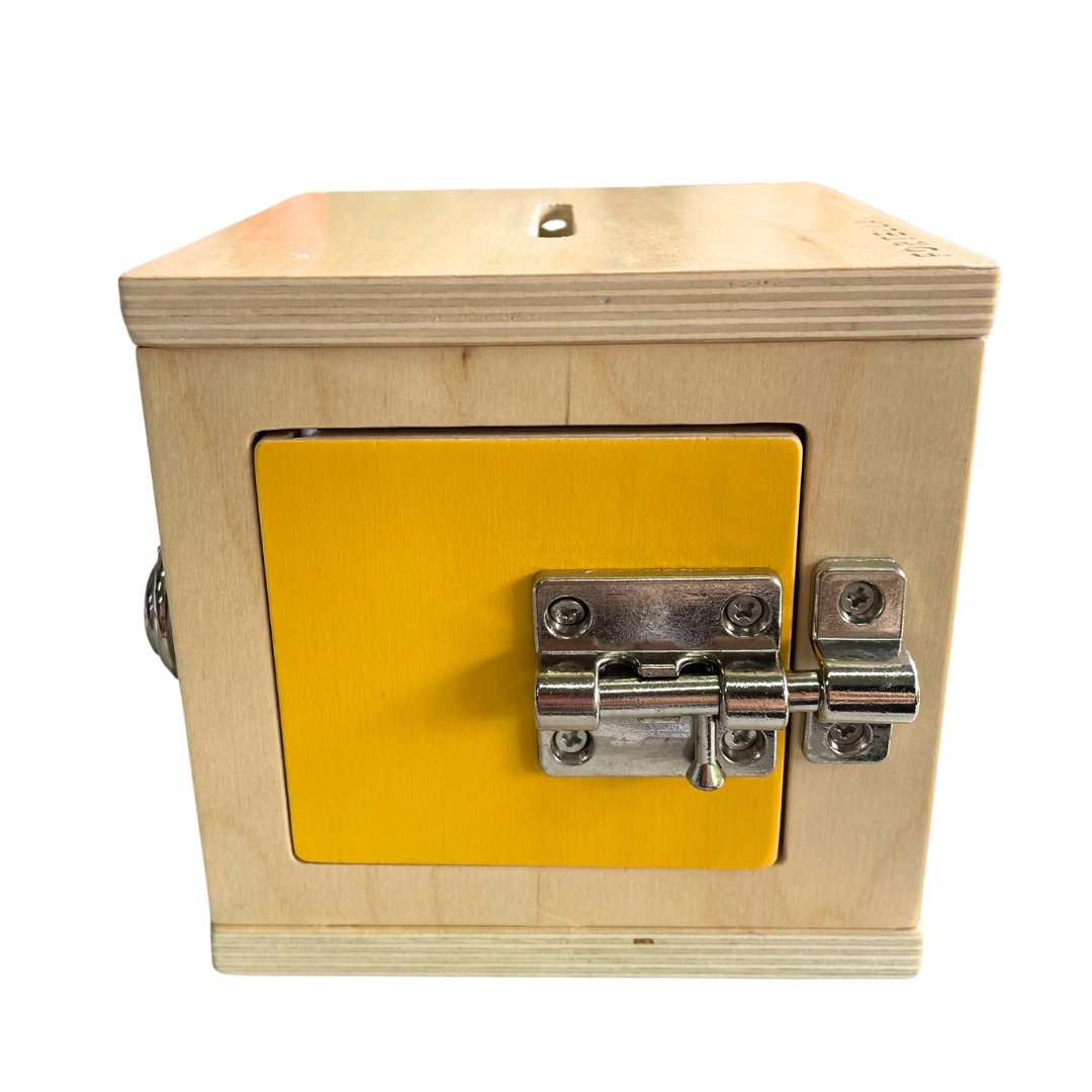 Montessori Mini Latch and Lock Box Stainless Latches  Kids Wooden Toy