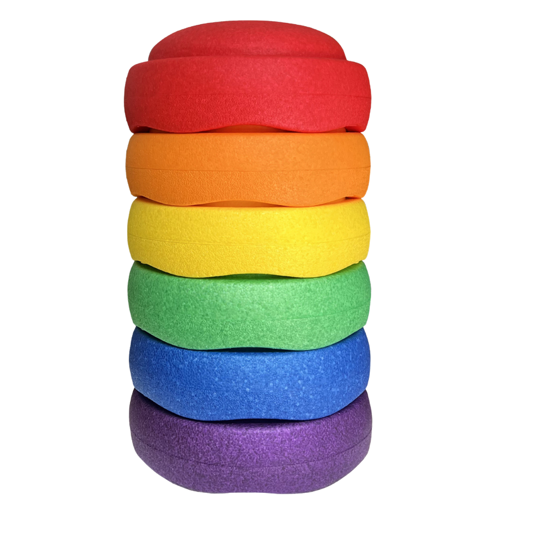 Rainbow Or Pastel Kids Jumbo Stepping Stones EPP Stacking Blocks Toy Balancing Obstacle Beams