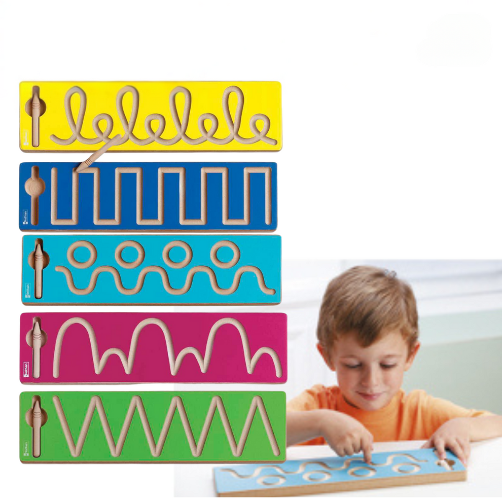 Wooden Tracing Pre-writing Training Writing Skills Board Set of 5 ...