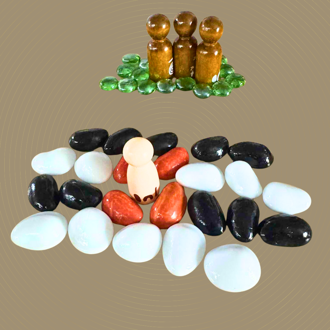 150+ pc Australian Aboriginal Inspired Ceramic and Glass loose Parts Open Play Mandala Play Set