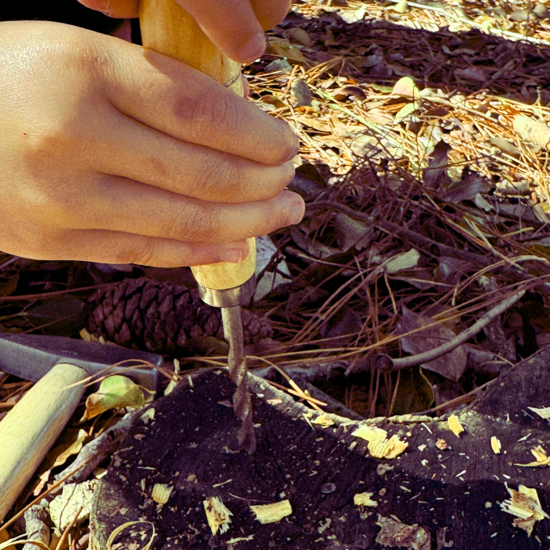 Kids Children Palm Hand Drill Real Tool for Natural Forest School Play