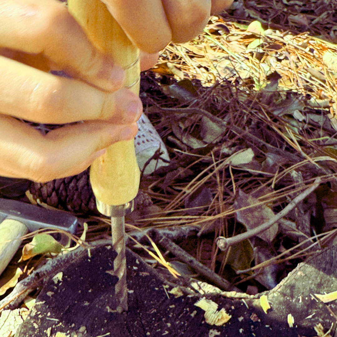 Kids Children Palm Hand Drill Real Tool for Natural Forest School Play