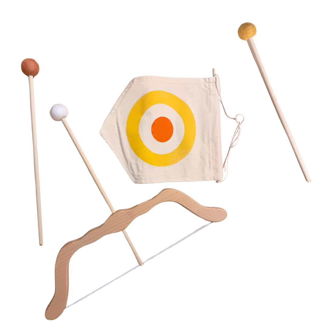 Premium Wooden Arc Bow and Arrow Set Safe tips Kids Toy
