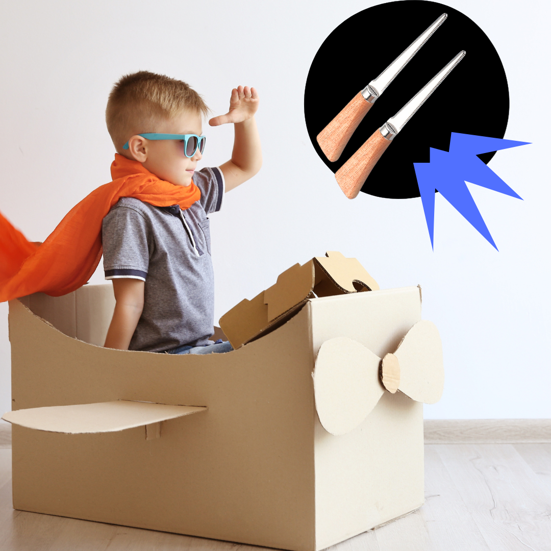 Kids Cardboard Double Sided Saw Knife Construction Tool Children Explorer Box Cutter