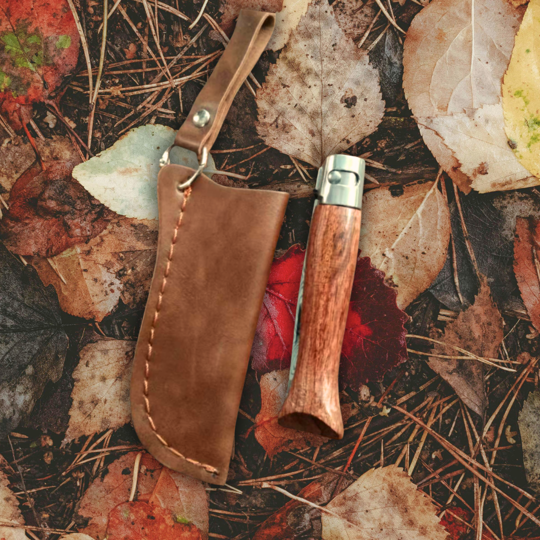 Kids Wood Leather Strap Holder for belt For Caving Tool Retractable Whittling Knife