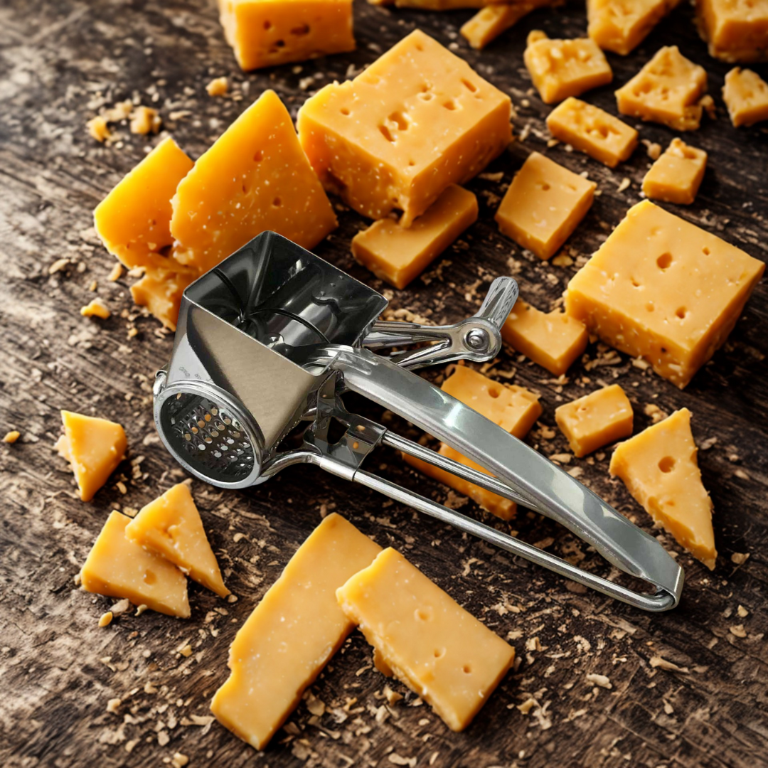 Kids Stainless Steel Rotary Cheese Grater Press Churner  Kitchen Play Tool