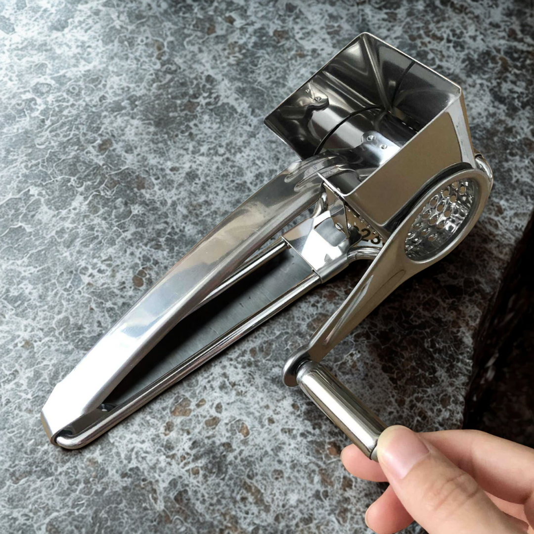 Kids Stainless Steel Rotary Cheese Grater Press Churner  Kitchen Play Tool