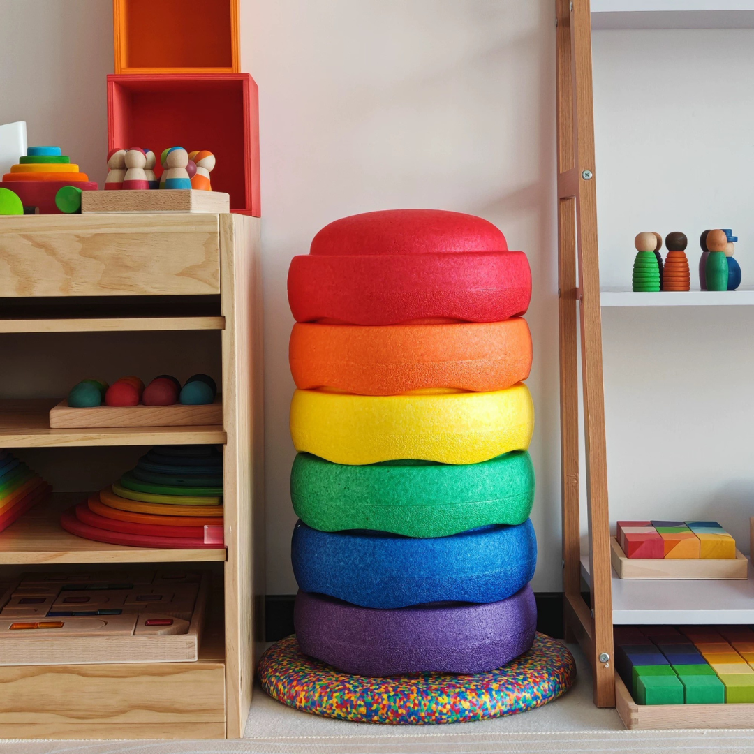 Rainbow Or Pastel Kids Jumbo Stepping Stones EPP Stacking Blocks Toy Balancing Obstacle Beams/Boards