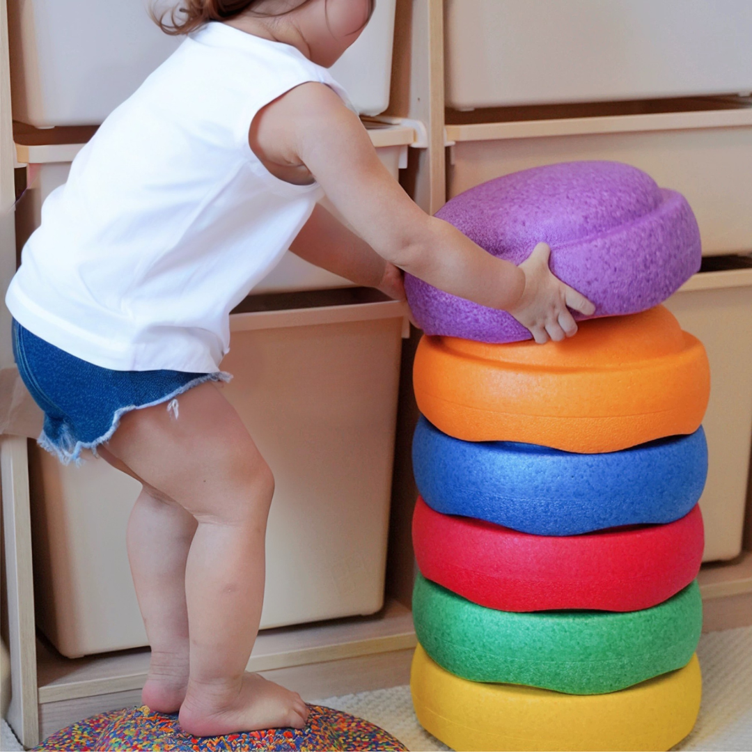 Rainbow Or Pastel Kids Jumbo Stepping Stones EPP Stacking Blocks Toy Balancing Obstacle Beams/Boards