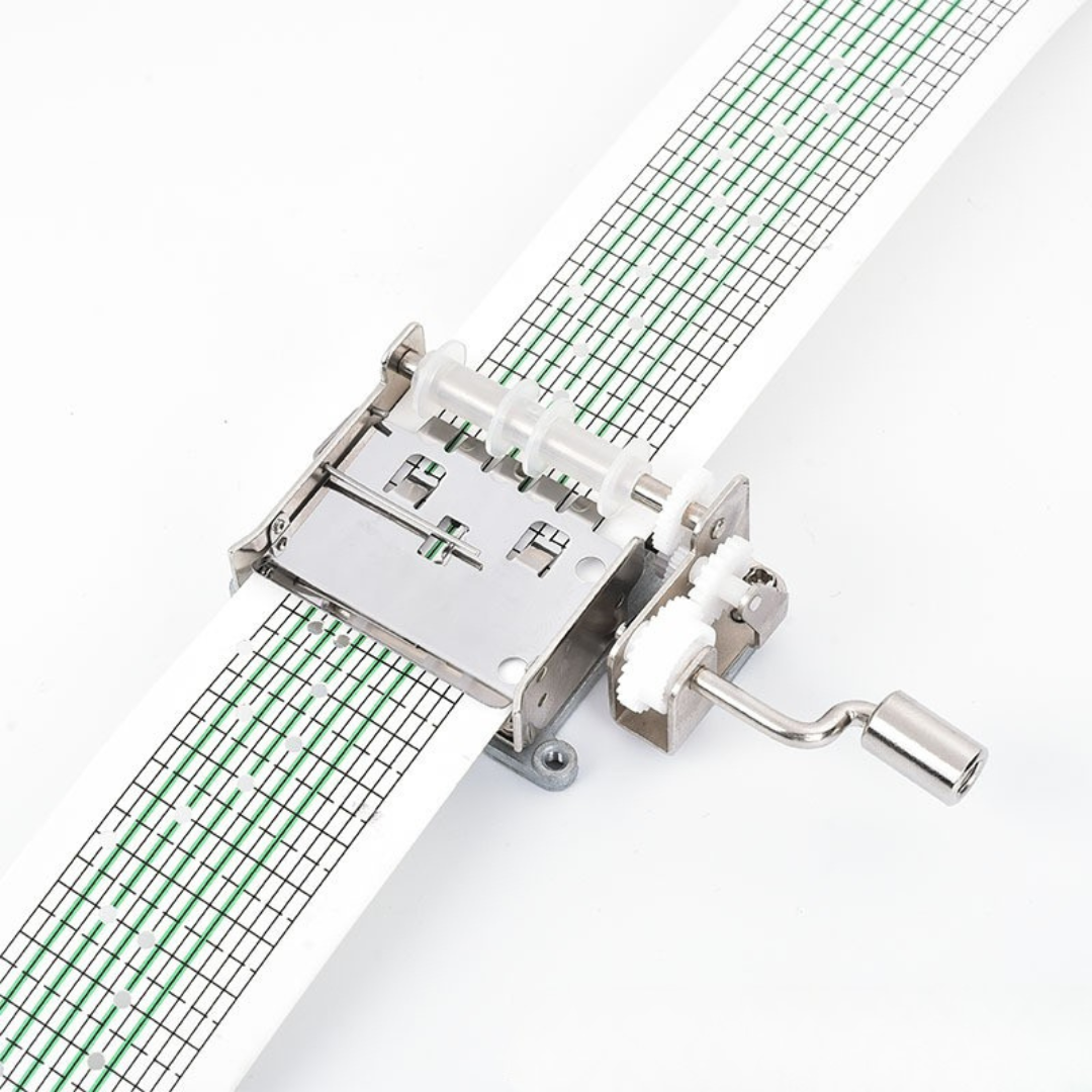 15 Note Hand Crank Music Box Mechanism with 18 sheets