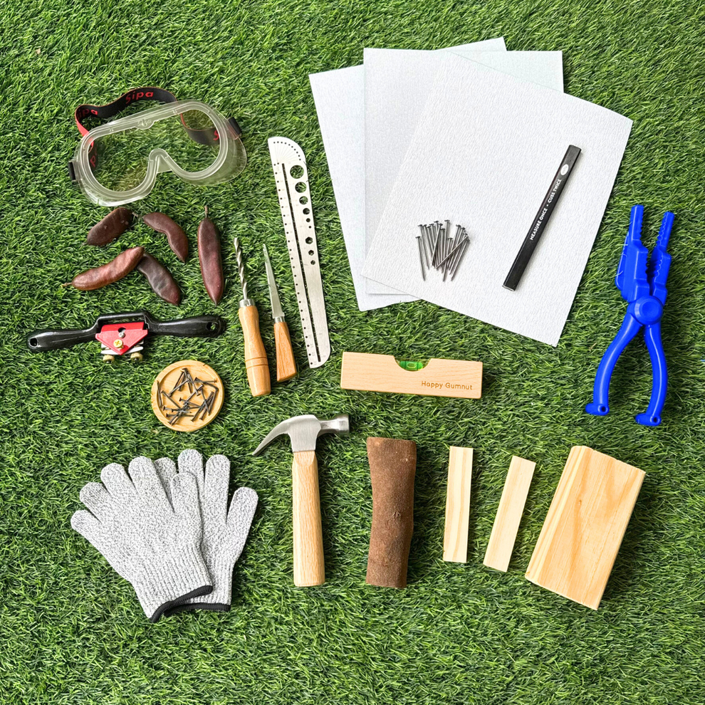 20 Pieces Kids Work at Real Tools Children Carpenter Kit Wood Handy Ma ...
