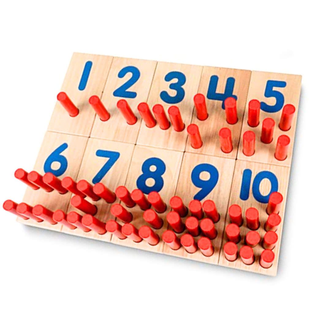X Large Excellerations  Montessori Counting Pegs Number Counting Sticks Boards - HAPPY GUMNUT