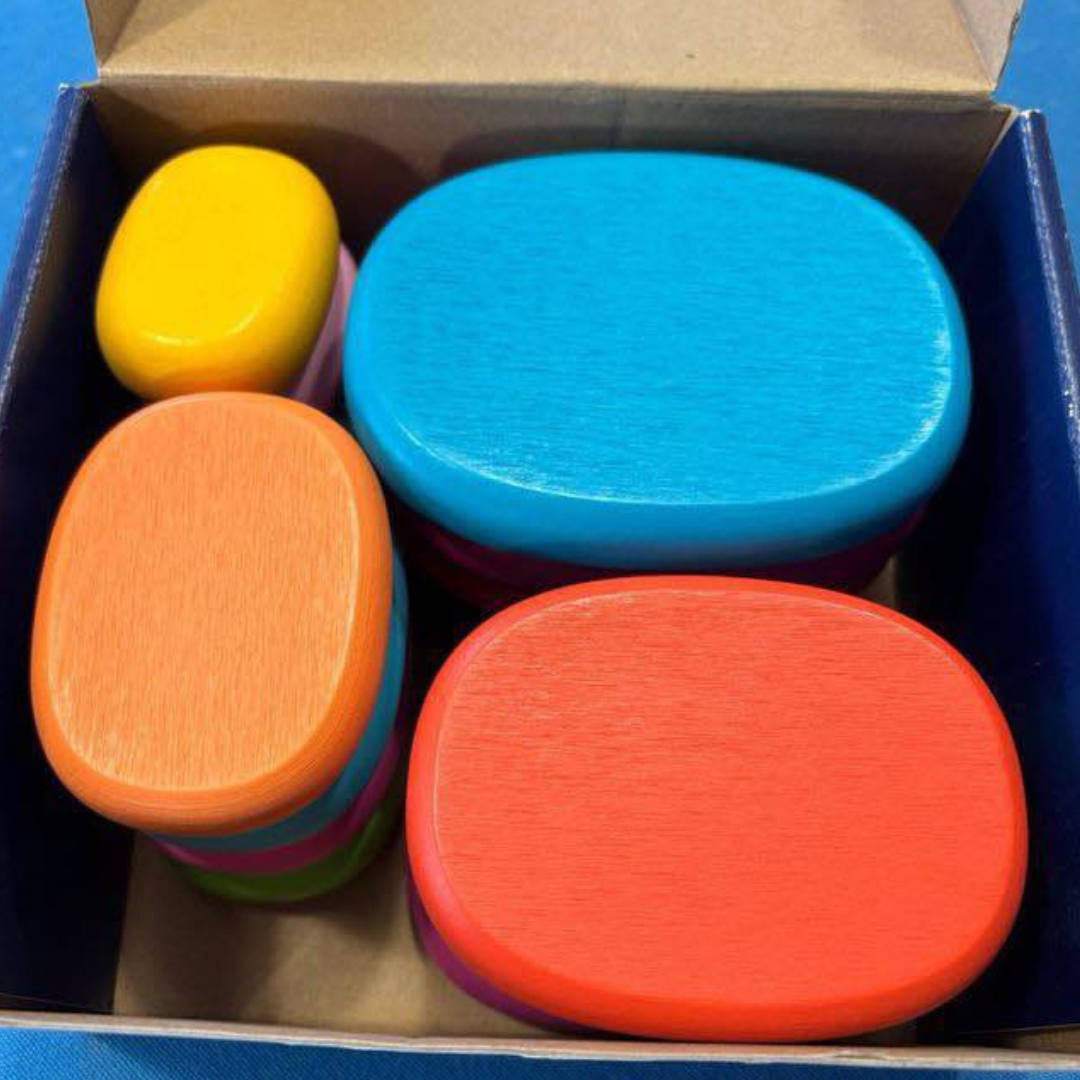 16 pc Playtive Rainbow Colour Wooden Stacking Pebbles Balancing Stones - HAPPY GUMNUT