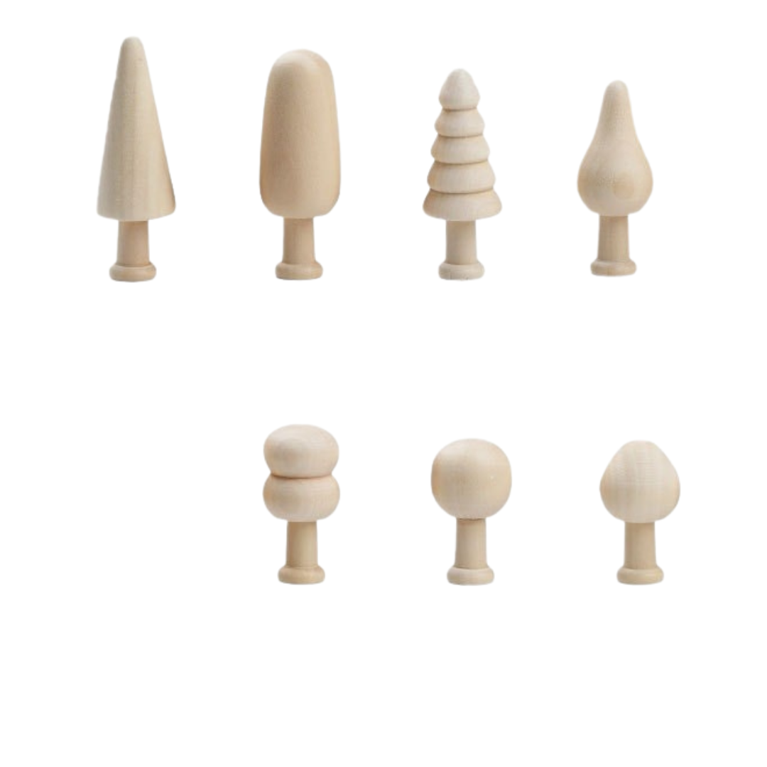 7 Natural Woodland Trees and Scrubs DIY Loose Parts Kids Craft Wooden toys - HAPPY GUMNUT