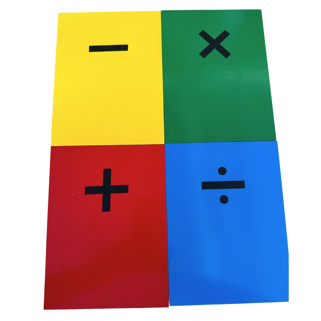 Montessori 4 Boxes Addition Subtraction Multiplication  and Division Equations Boxes Mathematics - HAPPY GUMNUT