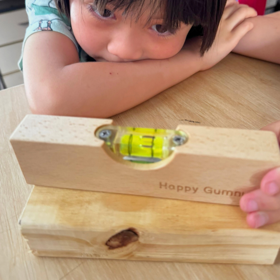 Happy Gumnut Wooden Spirit Level Kids Hand Tool - HAPPY GUMNUT