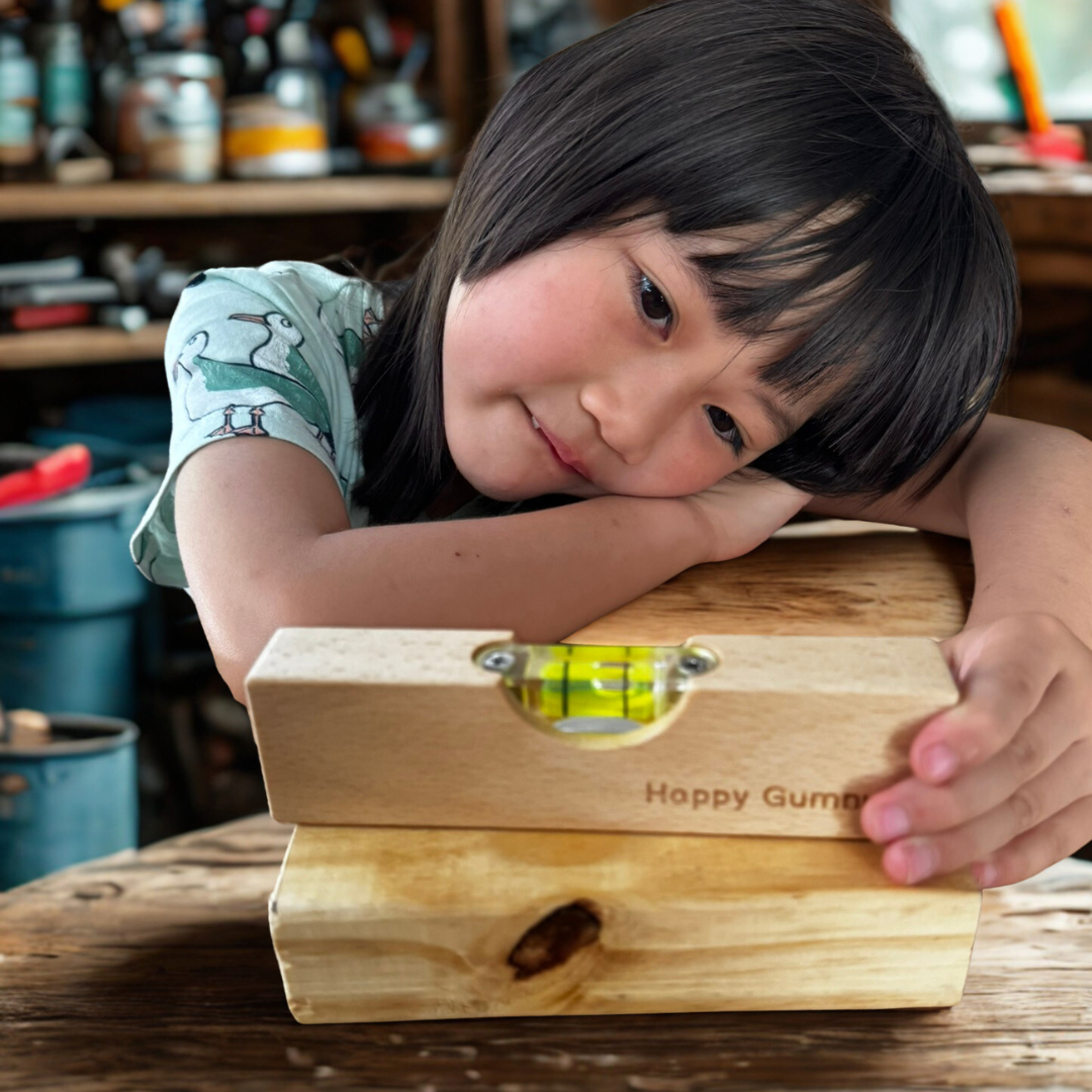 Happy Gumnut Wooden Spirit Level Kids Hand Tool - HAPPY GUMNUT
