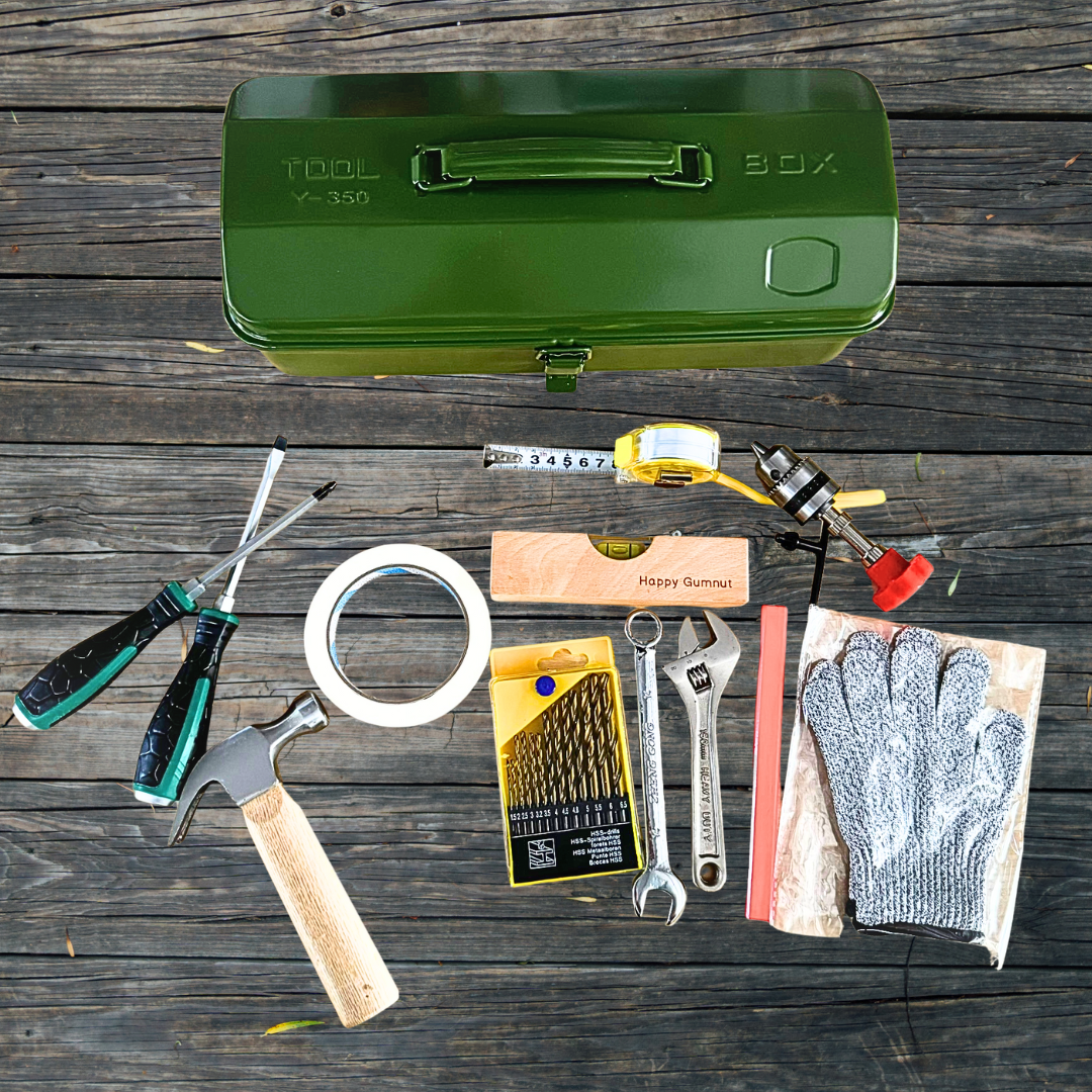 Kids Work at Real Tools Children Carpenter Wood Handy Man Toolbox Bundle Set - HAPPY GUMNUT